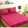 Beautiful pink handloom bedsheet