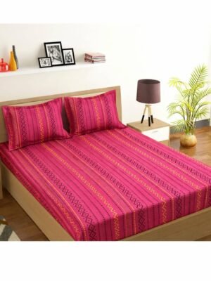 Beautiful pink handloom bedsheet